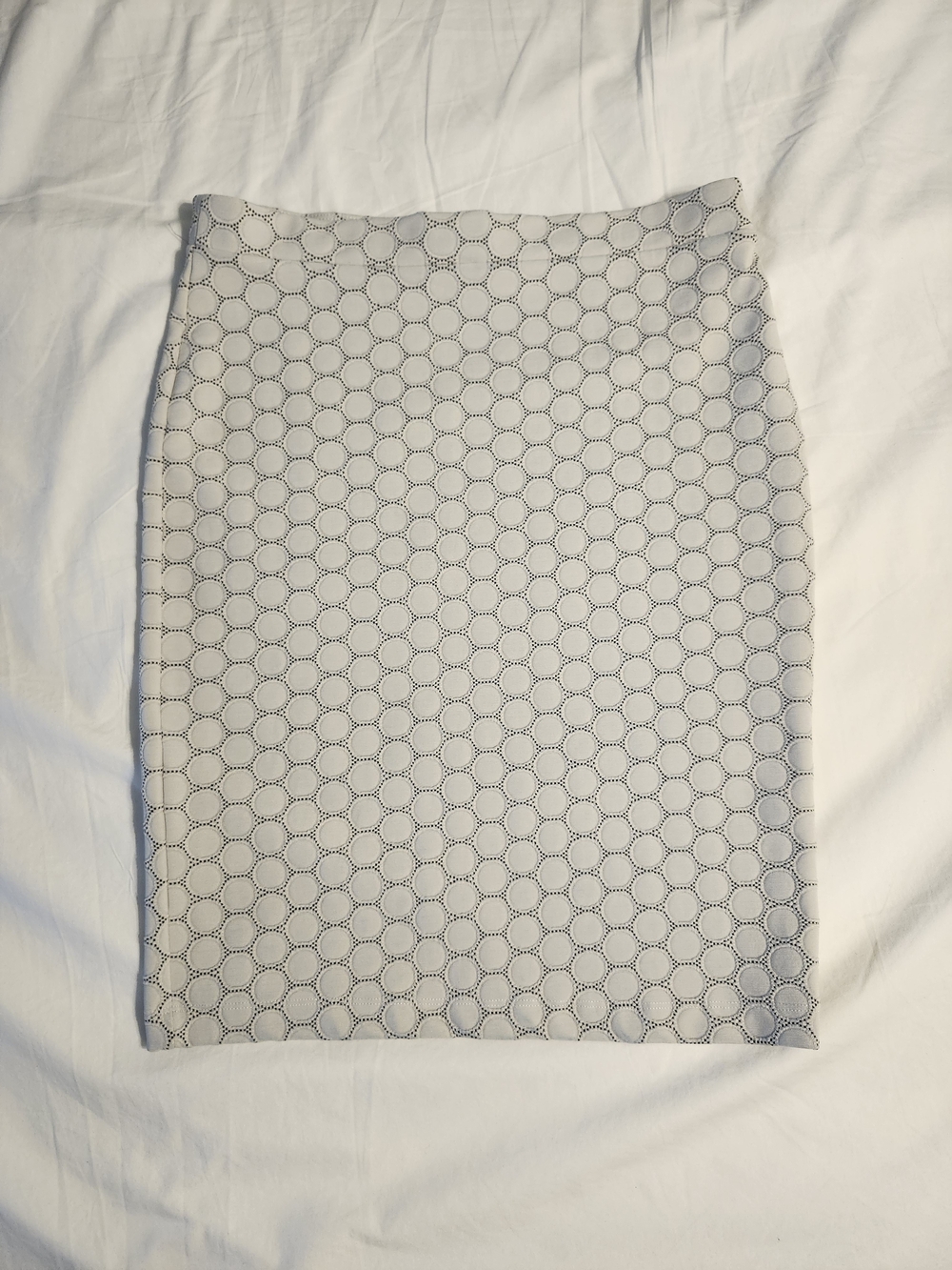 Leota Cream Pencil Skirt with Black Circle Print
